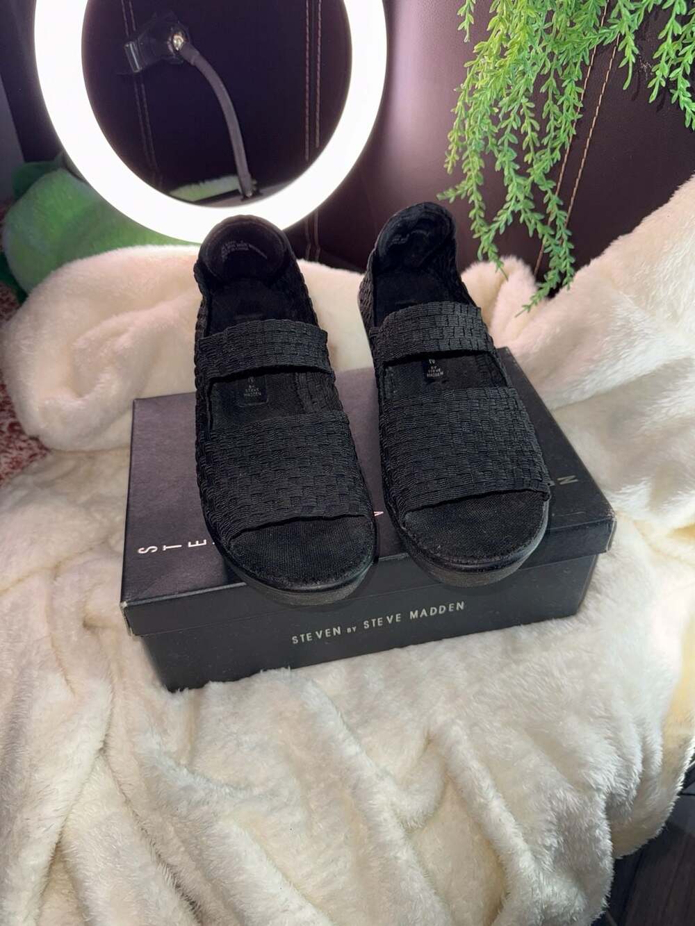 Steven by Steve Madden Blastr Woven Wedge Sandals Size 8